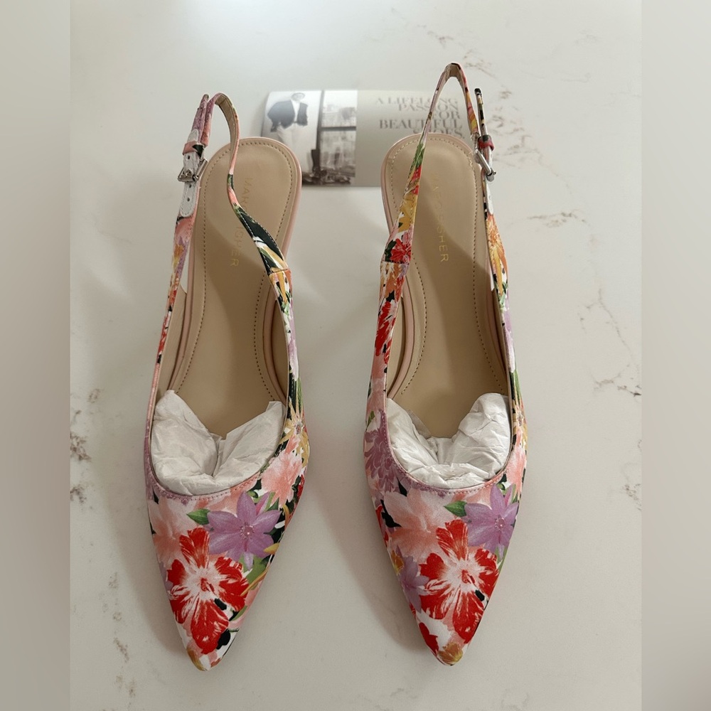 Marc Fisher sling back  floral NWT size 9